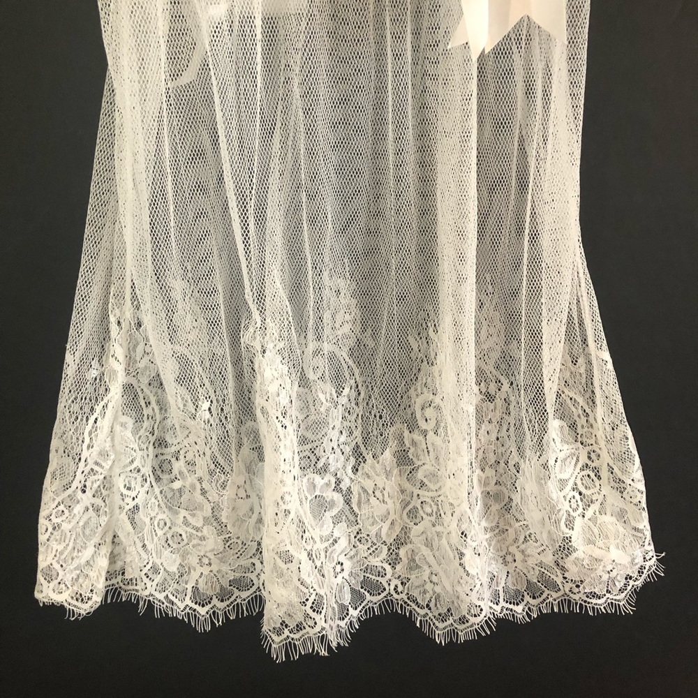 VINTAGE White Eyelash Lace Bow WEDDING NIGHTGOWN❤️ - Picture 5 of 13